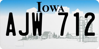 IA license plate AJW712