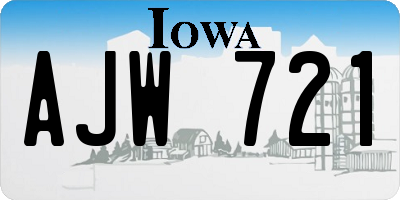 IA license plate AJW721