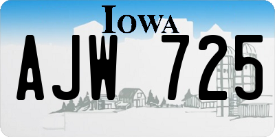 IA license plate AJW725