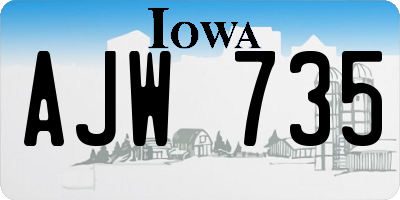 IA license plate AJW735