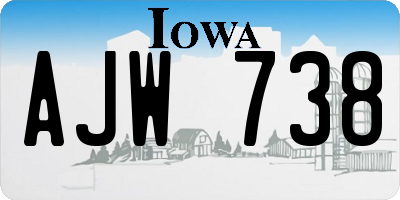 IA license plate AJW738