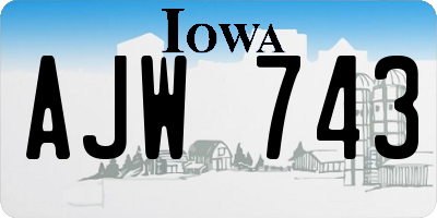 IA license plate AJW743