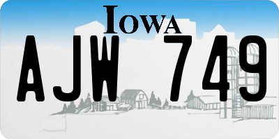 IA license plate AJW749