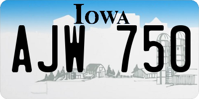 IA license plate AJW750