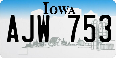 IA license plate AJW753