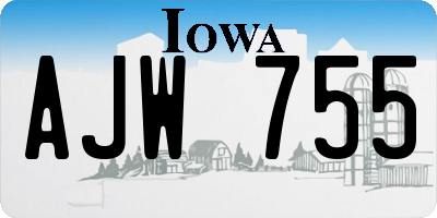 IA license plate AJW755