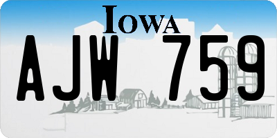 IA license plate AJW759