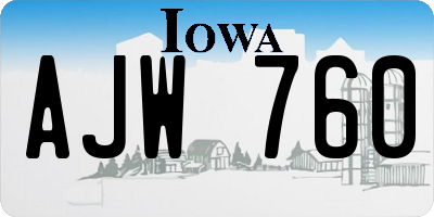 IA license plate AJW760
