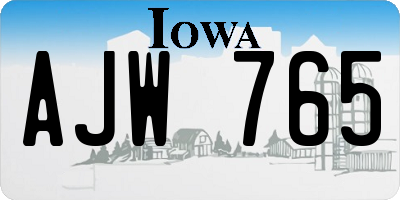 IA license plate AJW765