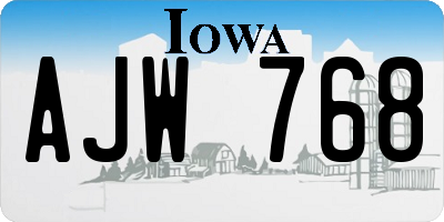 IA license plate AJW768