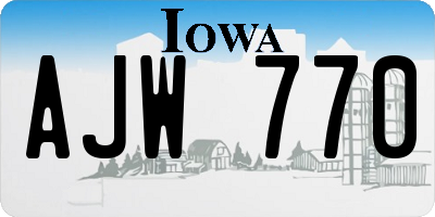 IA license plate AJW770