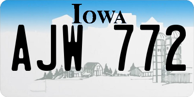IA license plate AJW772