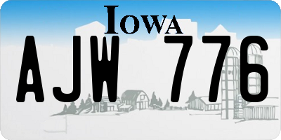 IA license plate AJW776