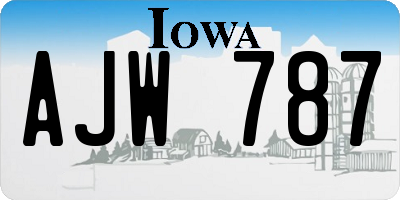 IA license plate AJW787
