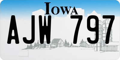 IA license plate AJW797