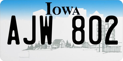 IA license plate AJW802