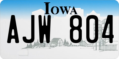 IA license plate AJW804