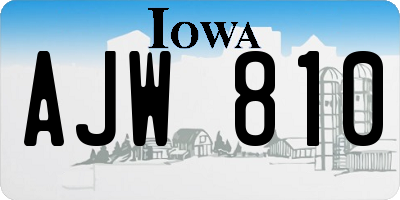 IA license plate AJW810