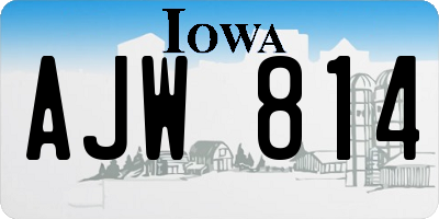 IA license plate AJW814