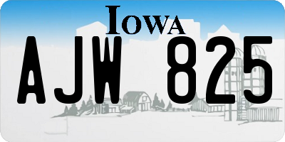 IA license plate AJW825