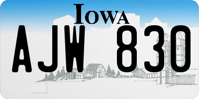 IA license plate AJW830