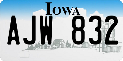 IA license plate AJW832