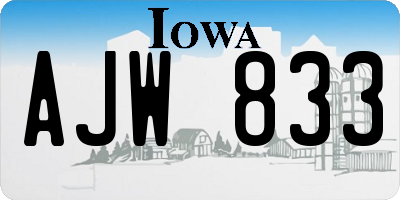 IA license plate AJW833