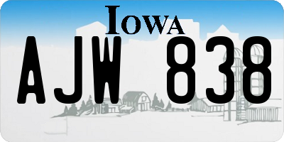 IA license plate AJW838