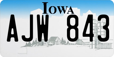 IA license plate AJW843