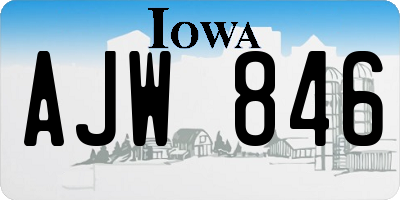 IA license plate AJW846