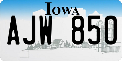 IA license plate AJW850