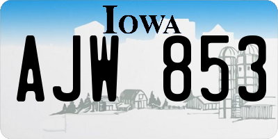 IA license plate AJW853