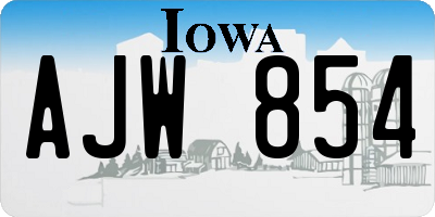 IA license plate AJW854