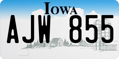 IA license plate AJW855