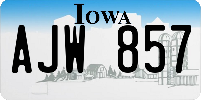 IA license plate AJW857