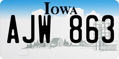 IA license plate AJW863
