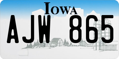 IA license plate AJW865