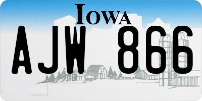 IA license plate AJW866