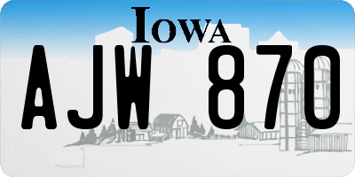 IA license plate AJW870