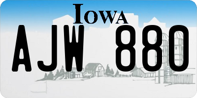 IA license plate AJW880