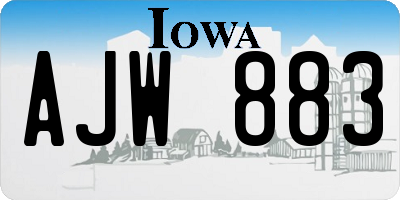 IA license plate AJW883