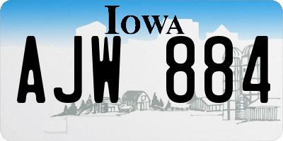 IA license plate AJW884