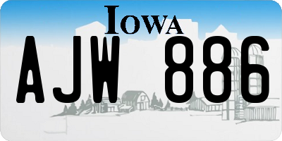 IA license plate AJW886