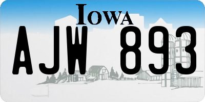 IA license plate AJW893