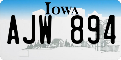 IA license plate AJW894