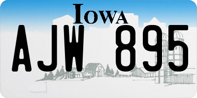 IA license plate AJW895