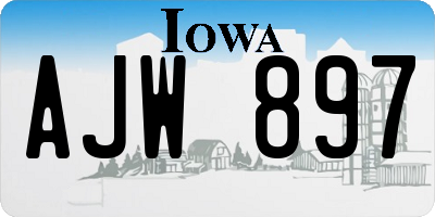 IA license plate AJW897