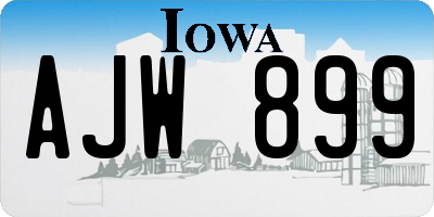IA license plate AJW899