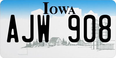 IA license plate AJW908