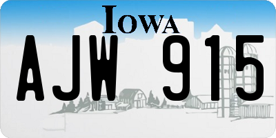 IA license plate AJW915